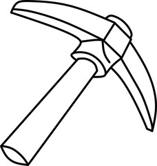 Outline of a Pickaxe Tool Used for Mining or Construction