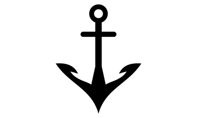 black anchor vector icon logo