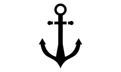 anchor silhouette logo vector