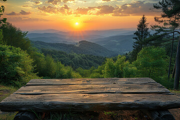 Wooden Deck Leading to Dreamlike Scenic Landscape – Serene Nature Concept