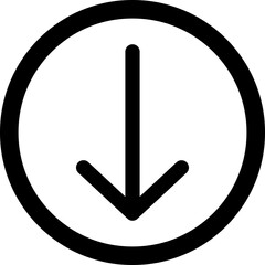 Arrow Thin Down Vector Icon