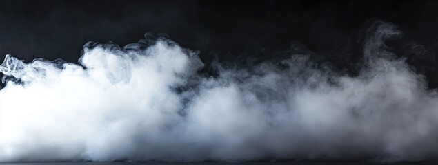 Fototapeta premium Thick white fog against a dark background