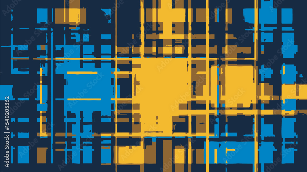 Poster abstract rectangles overlap creating dynamic digital background grid