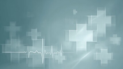 Fototapeta premium medical heartbeat pulse line graph on blue abstract healthcare background