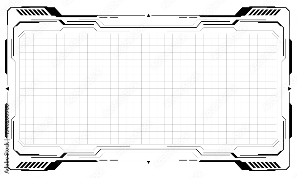 Poster hud frames black user interface elements design modern technology futuristic control panel screen di