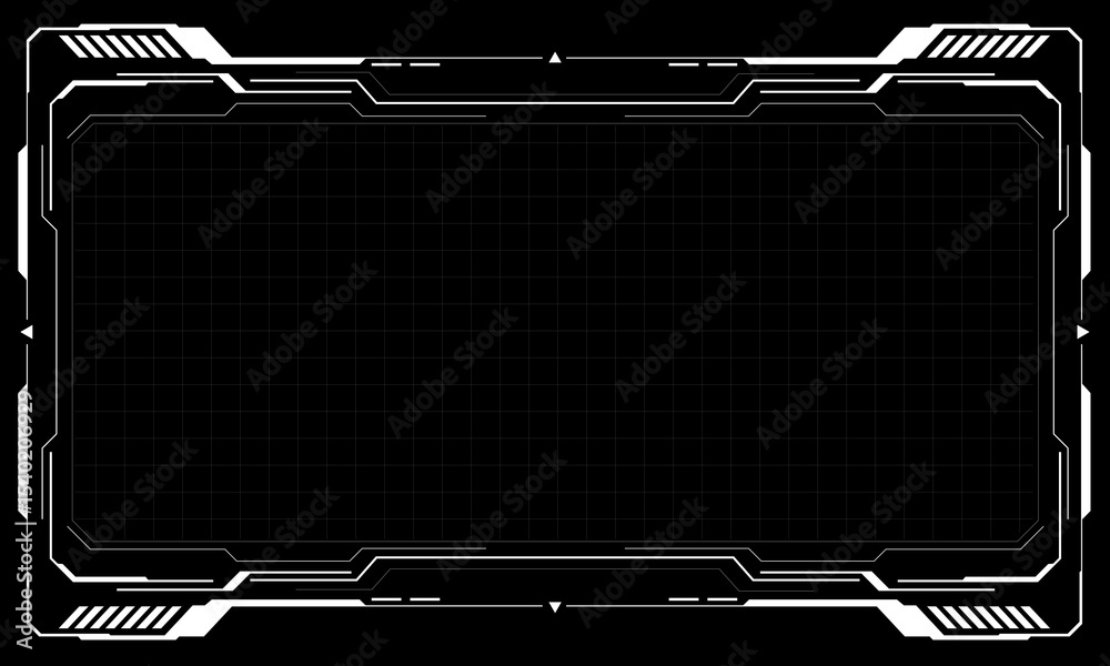 Poster hud frames white grey user interface elements design modern technology futuristic control panel scre
