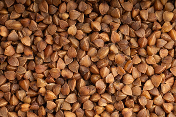 Roasted buckwheat close-up