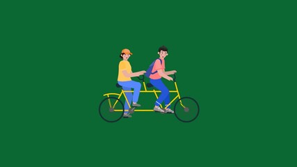 young couple riding bikes - Powered by Adobe