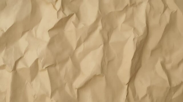 Paper crumple effect video, light brown texture animation, Stop motion animated paper texture background