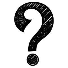 Question Mark Vector | Generative AI Linocut Silhouette Design for Creative Projects