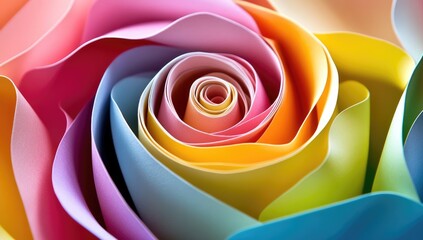 Close-up of a colorful paper rose