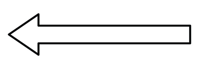Long arrow. Straight long arrow vector icon isolated on white background. Black arrow a bold singular pointer icon. Vector illustration. 
