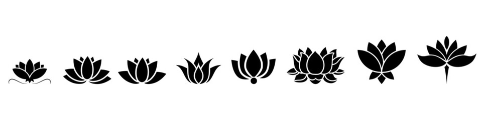 Lotus icon vector set. Harmony illustration sign collection. Buddha flower symbol.