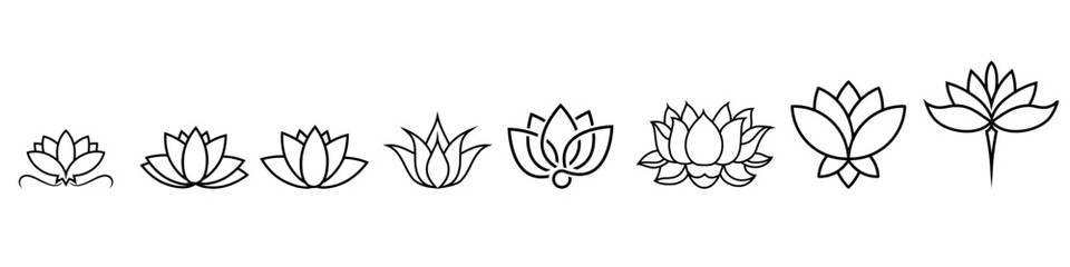 Lotus icon vector set. Harmony illustration sign collection. Buddha flower symbol.