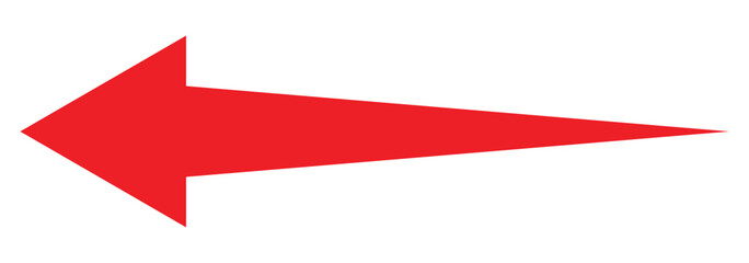 Long arrow. arrow pointing right site. Red horizontal long arrow pointing right. Bold thine long arrow. Vector illustration. 