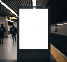 blank billboard at the subway