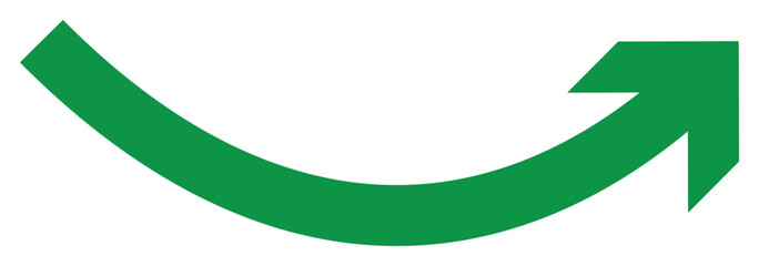 Curved arrow sign. arrow icon for your web site design, logo, app, UI. Long curved hand drawn arrow isolated. Green curved arrow vector illustration