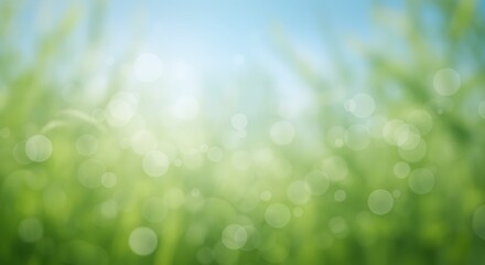 Fototapeta premium Delicate Green Blurred Background with Soft Bokeh