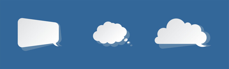 white gradient Bubble speech in flat design vector