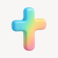 Obraz premium Colorful 3D gradient cross