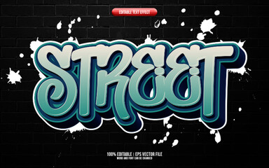 Street colorful graffiti style 3D editable text effect