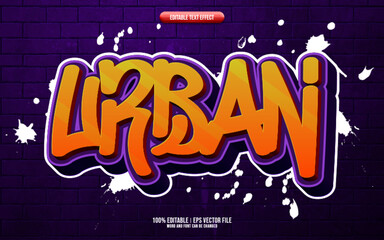 Urban colorful graffiti style 3D editable text effect