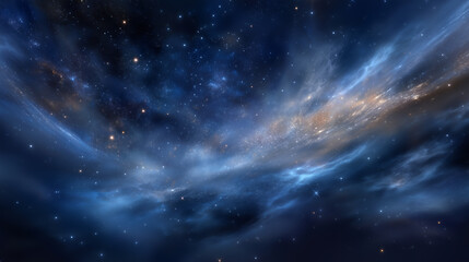 Fototapeta premium A deep space banner featuring a stunning starfield and nebulae