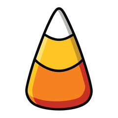 Candy Corn Doodle Icon Set Linear and Color Version