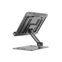 Adjustable bookstand for teachers floating in mid air, on solid white background
