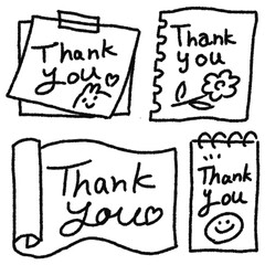手描きのThank you メモセット