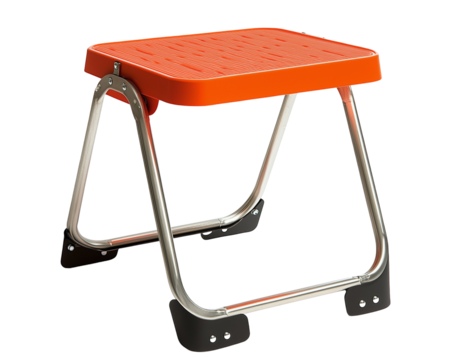 Orange step stool folding portable  - Powered by Adobe