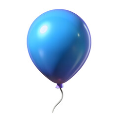 3d balloons on transparent background