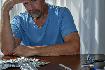 Man visits a Clinic for Drug addiction and psychotic disorder.  A doctor gives medication advice...