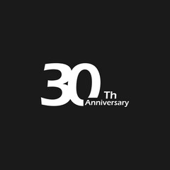 Obraz premium anniversary logo design, 30th anniversary, symbol, icon, party, logo design for 30th anniversary, vector, success, illustration, birthday, symbol, background, year, congratulation, greeting, invitatio