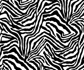 zebra pattern, seamless animal skin design vector texture 
