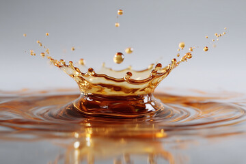 3D rendering of an oil drop with a splash on an isolated background