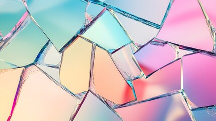 Colorful shattered glass pieces forming an abstract mosaic pattern