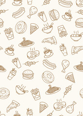 Fast food seamless background