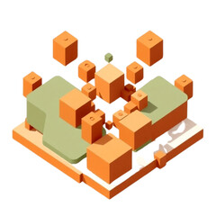 isometric view of a city