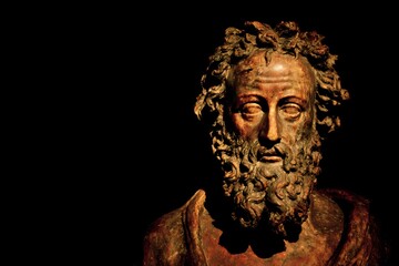Ancient bust, weathered bronze