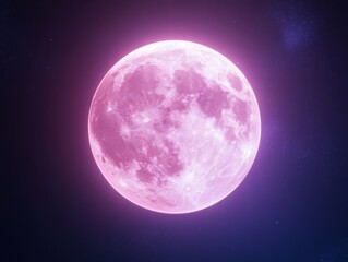 Mesmerizing full moon with northern lights in night sky landscape