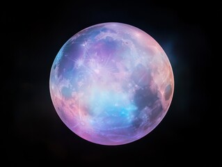Captivating full moon phases with ethereal northern lights in cosmic harmony