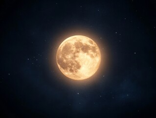 Enchanting full moon with northern lights in night sky for celestial designs