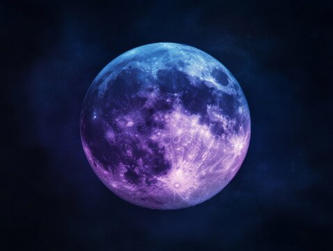 Captivating full moon with vibrant northern lights in night sky