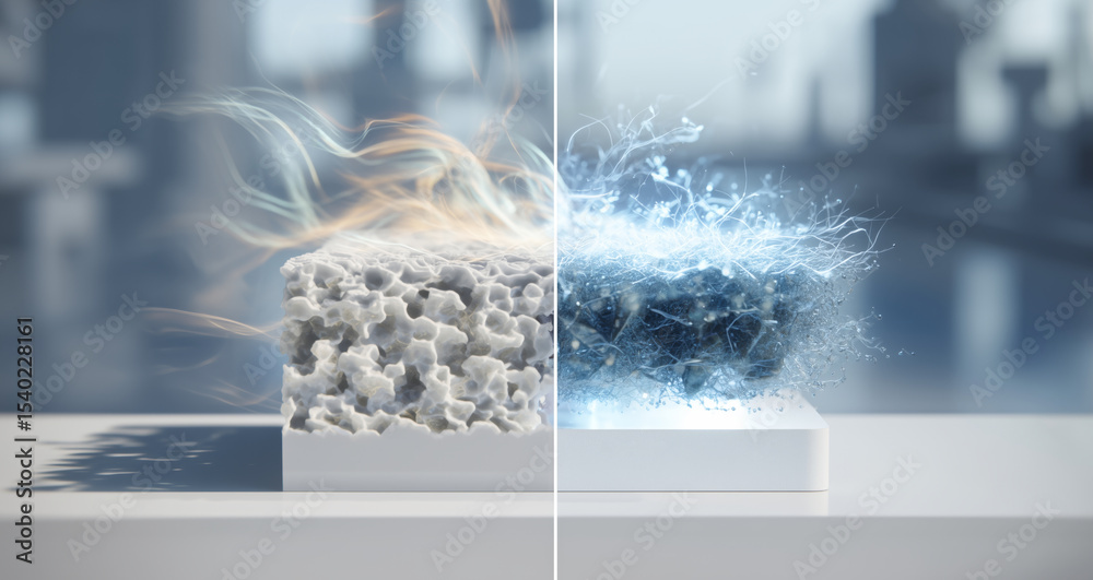 Poster A striking display showcasing smart materials transitioning between adaptive and liquid metal forms. This experiment illustrates the incredible versatility of shape memory alloys in action.