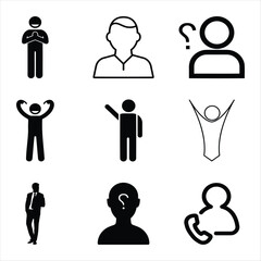 Vector Icons Set Of Diverse People Expressing Emotions And Activities Pictogram Collection