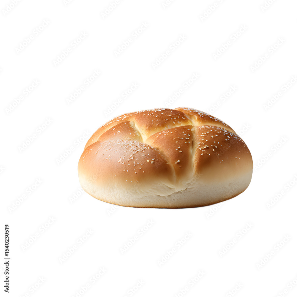 Aufkleber a round white bread bun called faluche, isolated on a empty plain background