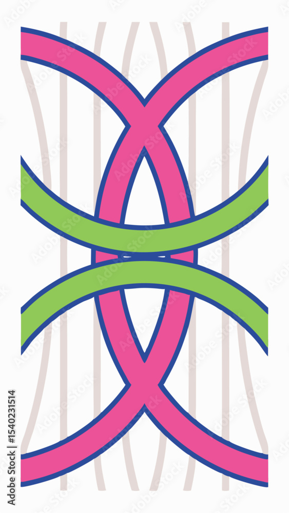 Poster abstract intertwined shapes with transparent background suitable for design projects
