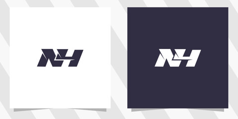 letter nh hn logo design