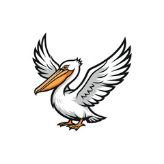 pelican isolated on white background